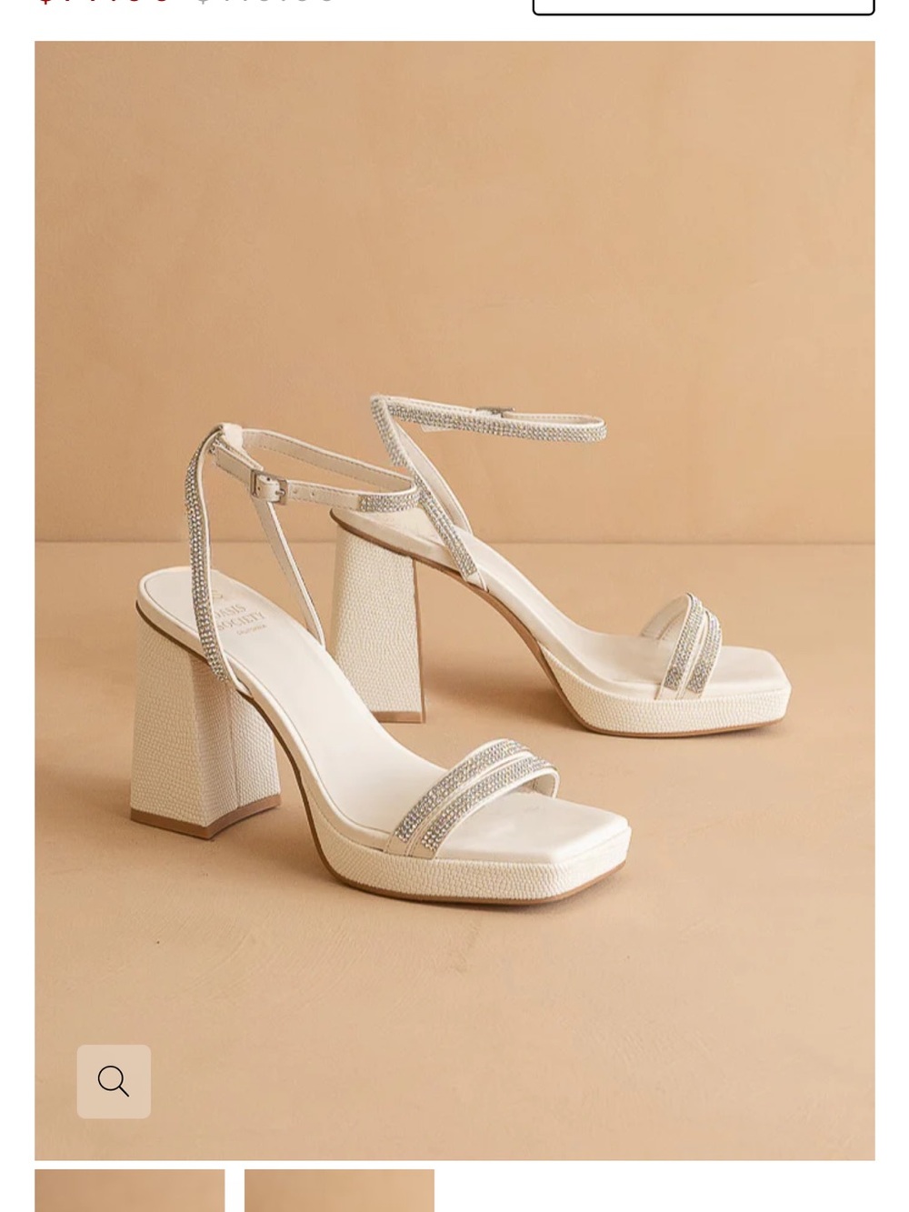 Oasis Society The Suvs - Women's Ivory Rhinestone Ankle-Strap Platform Sandals